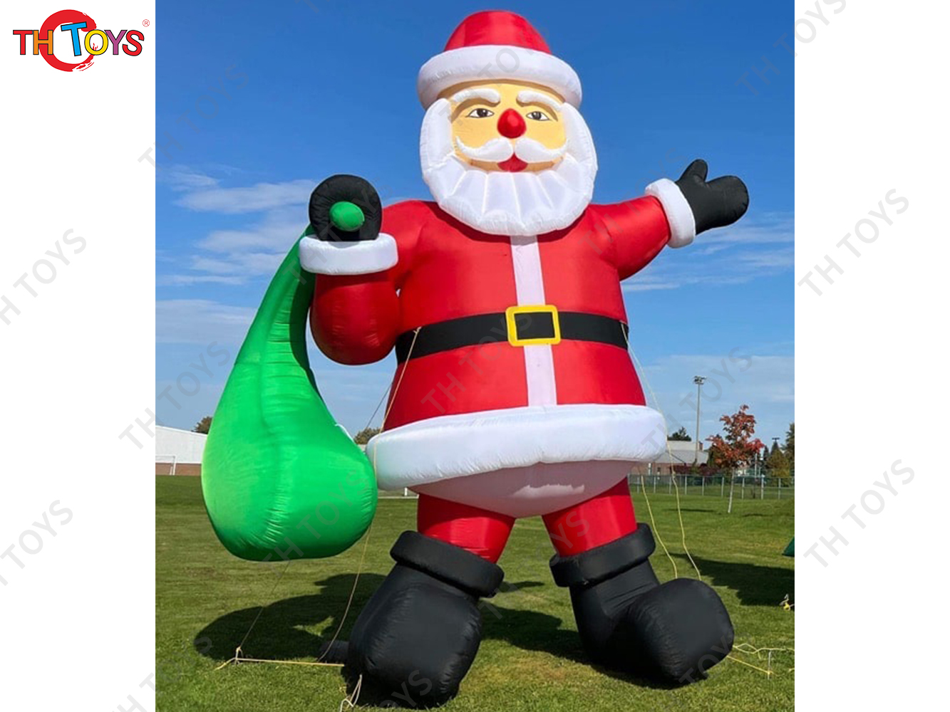 Christmas Man Inflatable Character Santa Claus, outdoor Advertising santa claus Inflatables with gift bag