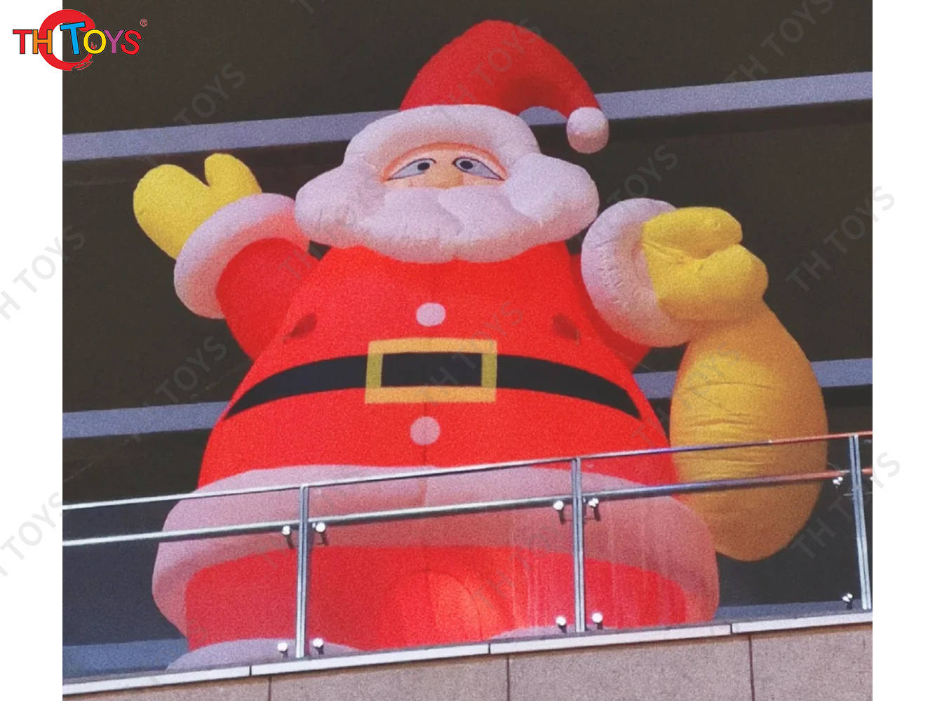Christmas Man Inflatable Character Santa Claus, outdoor Advertising santa claus Inflatables with gift bag