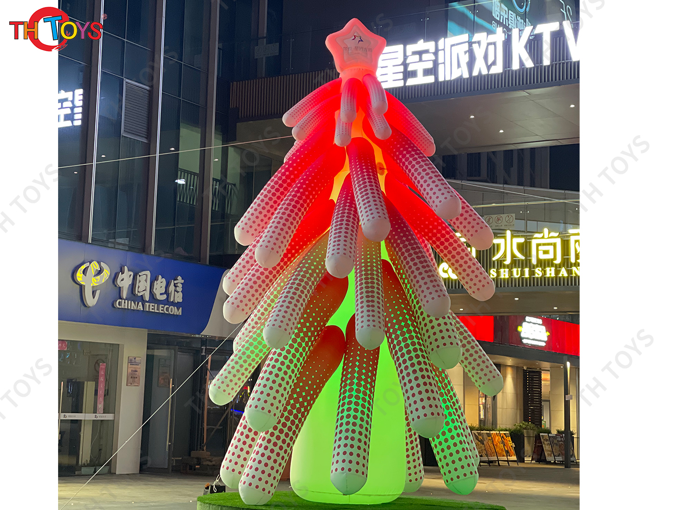 26Ft Tall Inflatable Green Christmas Tree with Multicolor Gift Boxes and Star - Outdoor Indoor Holiday Party Yard Decoration