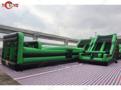 outdoor interactive challenge inflatable obstacle course, team work building sport games inflatable obstacle course bouncy slide