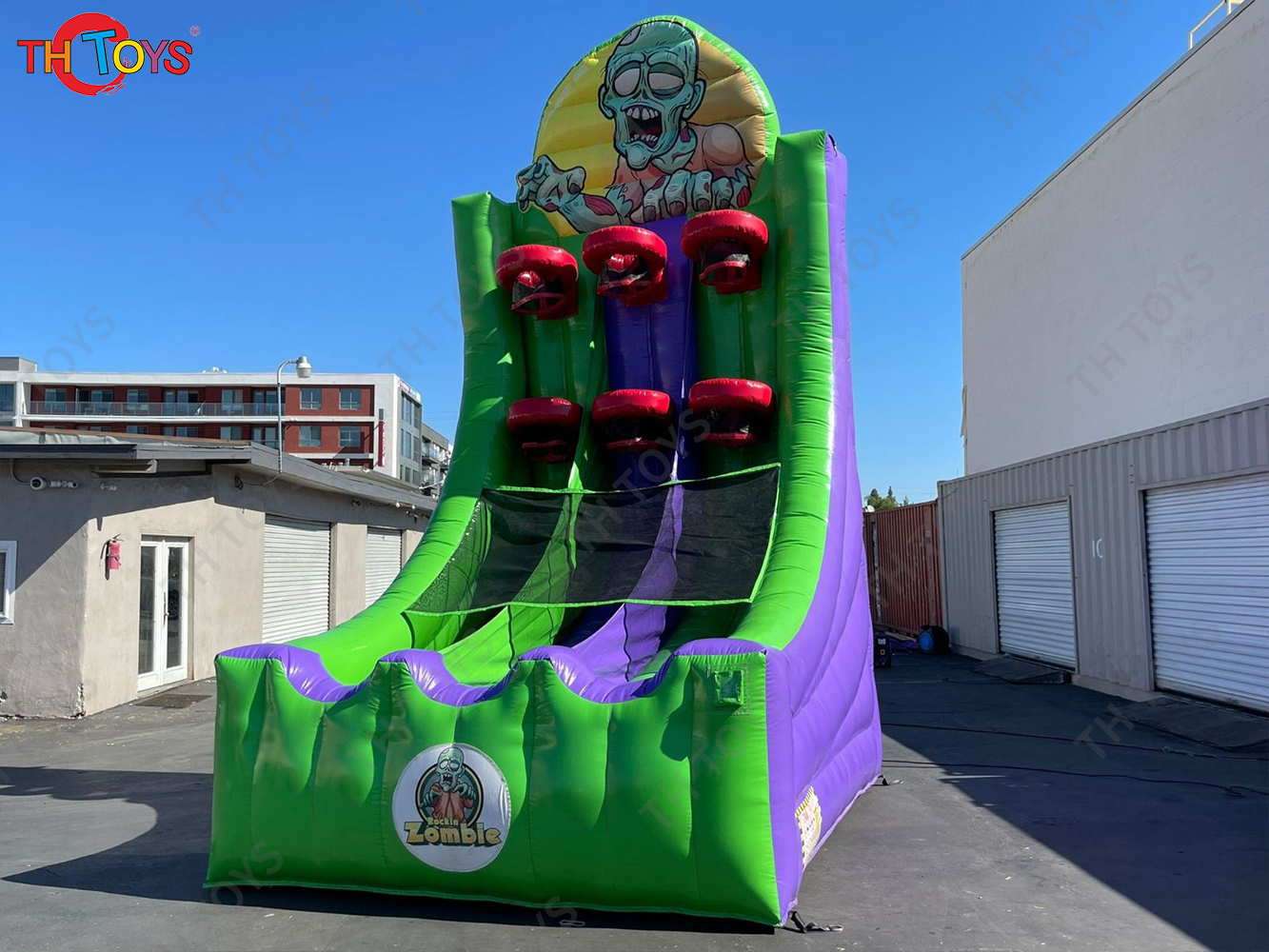 2.5x3.5m Tall Zombie Basketball Challenge Inflatable Basketball Hoop Game