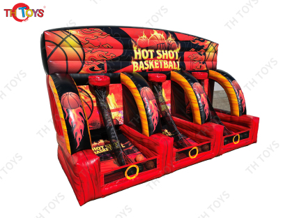 5x3x3mH New Game Commercial Basketball Toss Inflatable Connect Four Hot Shot Basketball Carnival Games