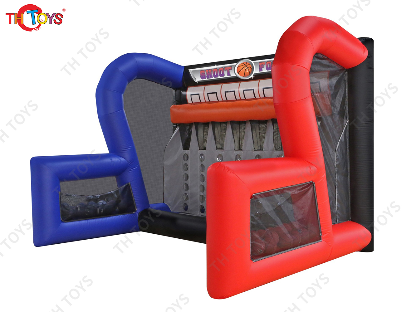 4x3m New Game Commercial Basketball Toss Inflatable Connect Four Hot Shot Basketball Carnival Games