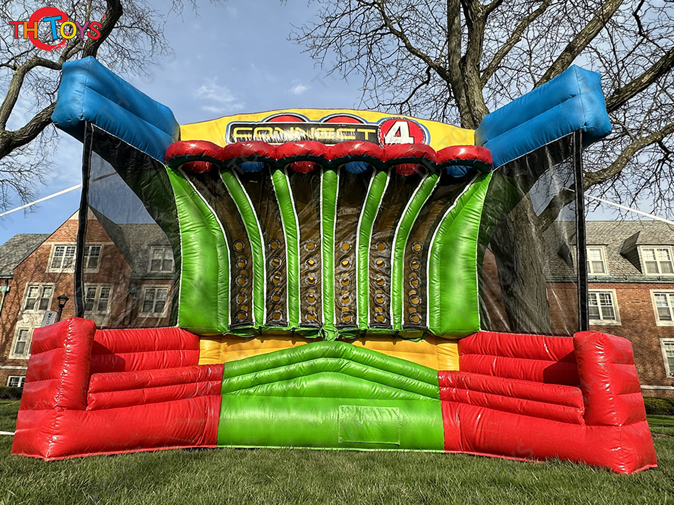 4x3m New Game Commercial Basketball Toss Inflatable Connect Four Hot Shot Basketball Carnival Games