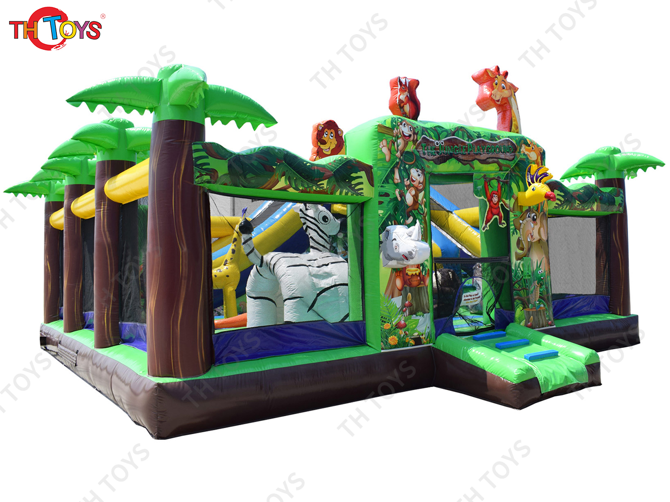 Jungle Bouncer Castle with slides,Large Park Kids Fun City Jungle Animal Inflatable Bounce House for sale
