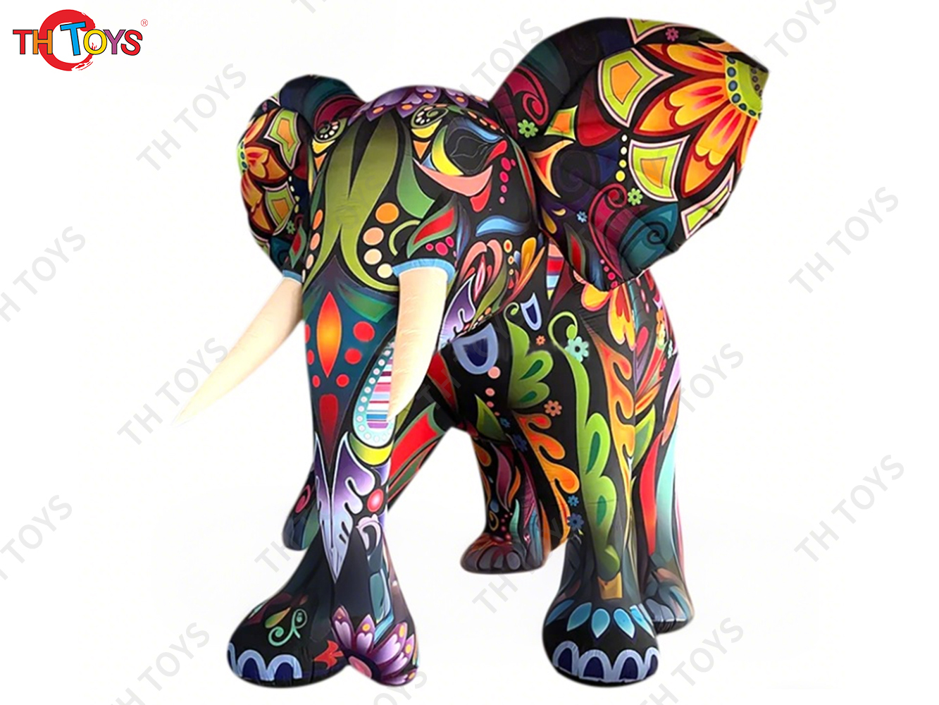 Colorful Giant Inflatable Elephant With Led Lights Large Inflatable  Animal Cartoon For Outdoor Advertising