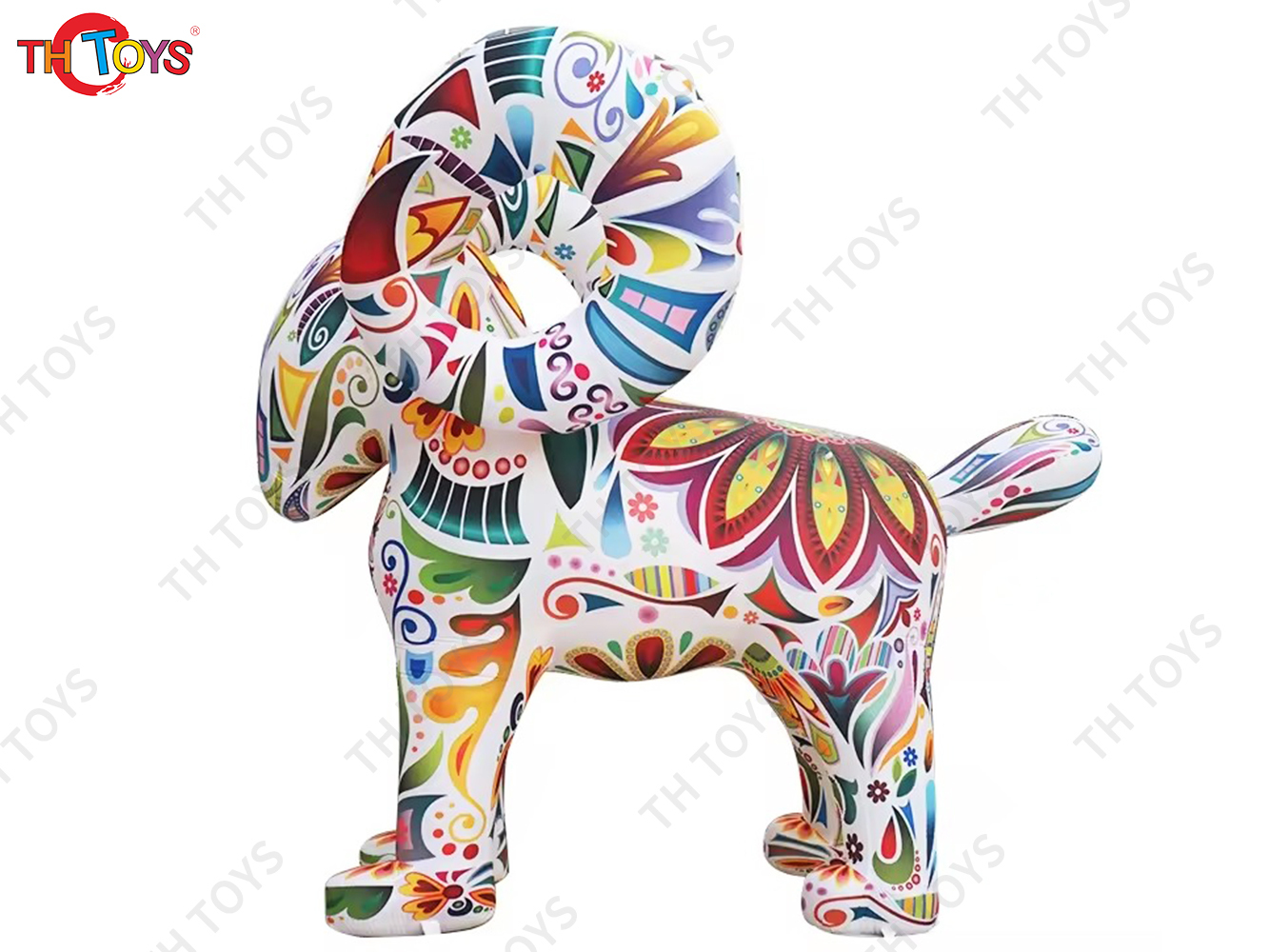 Colorful Giant Inflatable Goat With Led Lights Large Inflatable  Animal Cartoon For Outdoor Advertising