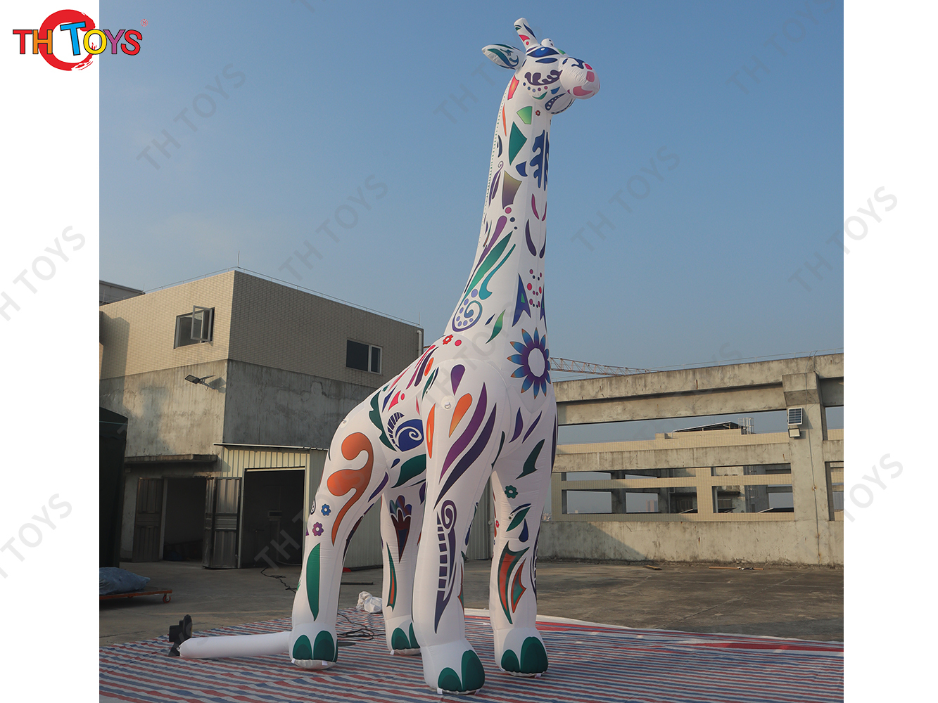Colorful Giant Inflatable Goat With Led Lights Large Inflatable Animal