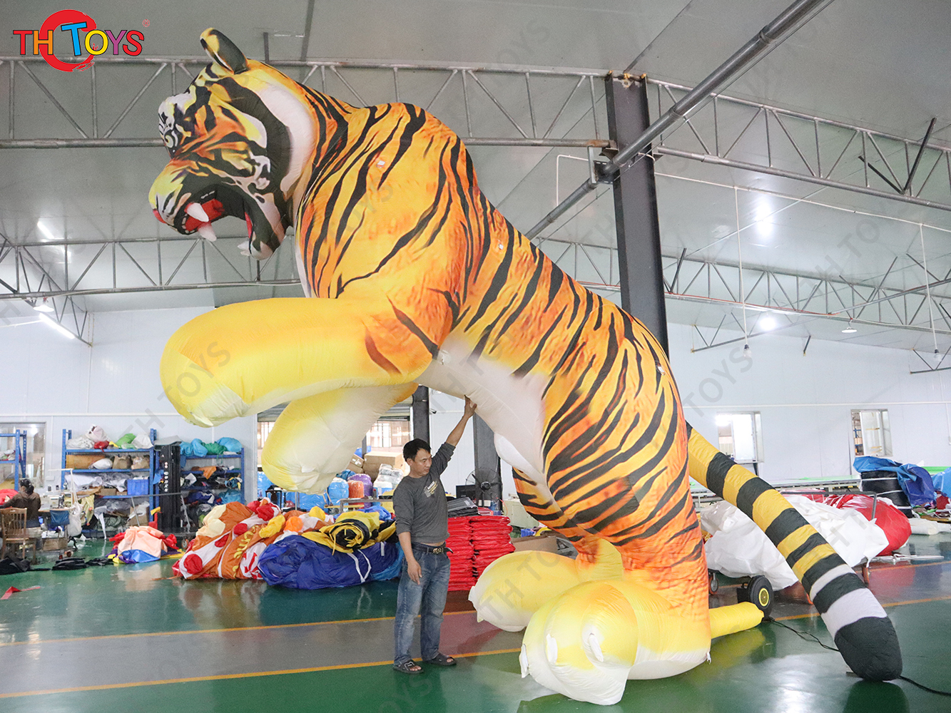customized New Year Giant Inflatable Standing Up Tiger for Display
