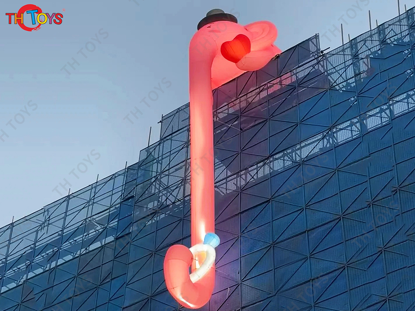 Super Long Inflatable Pink Elephant Holding a Diamond Ring For Wedding Proposal Custommade For Valentine's Day event display