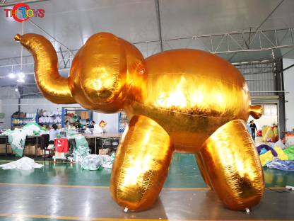 3m 10ft Inflatable Golden Elephant,customized inflatable Elephant Animal Mascot Balloon for Advertising