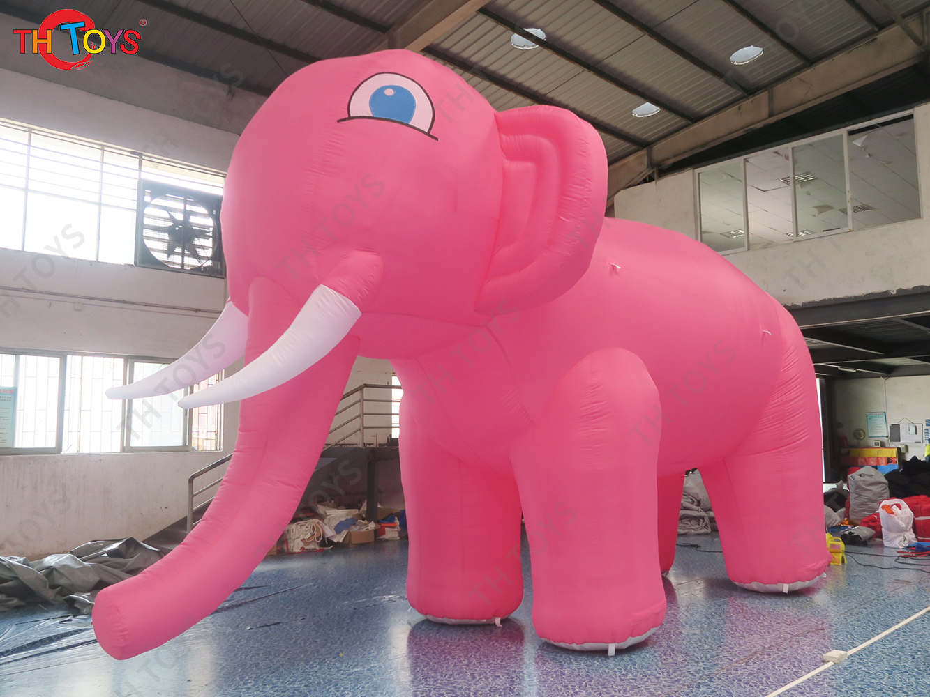 Outdoor Advertising Inflatable Elephant Replica Ground Balloon Giant Pink Inflatable Elephant Model