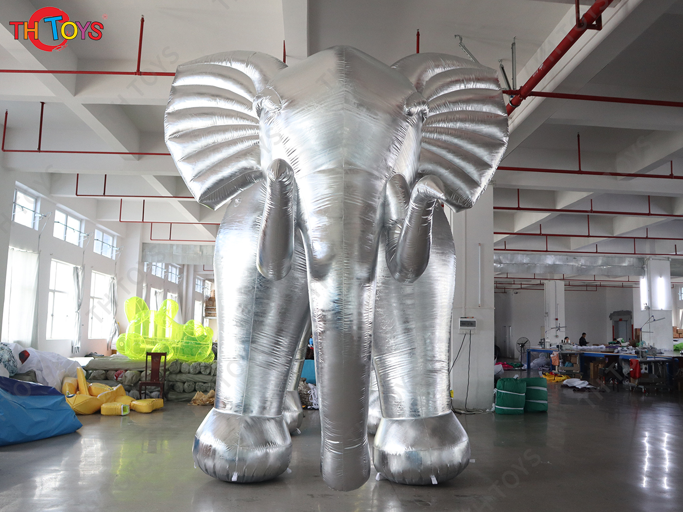 inflatable Decorative Silver elephant, 4m Custom Interactive Inflatable elephant balloon for Promotion