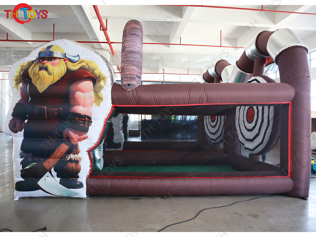 6x5m New Inflatable Axe Throwing Target Game With Blower & Axes Inflatable Interactive Games For Party Events