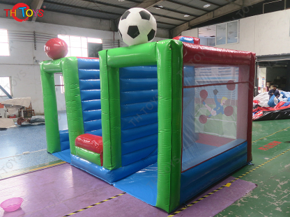 Commercial 3 in 1 Ball Shooting Inflatable Carnival Game Toys Rugby Goal Football Basketball Toss Inflatable Team Building Games