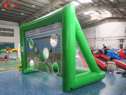 4x2x2.5m funny football shot inflatable soccer dart game/cheap inflatable football soccer goal for kids/free air ship to door