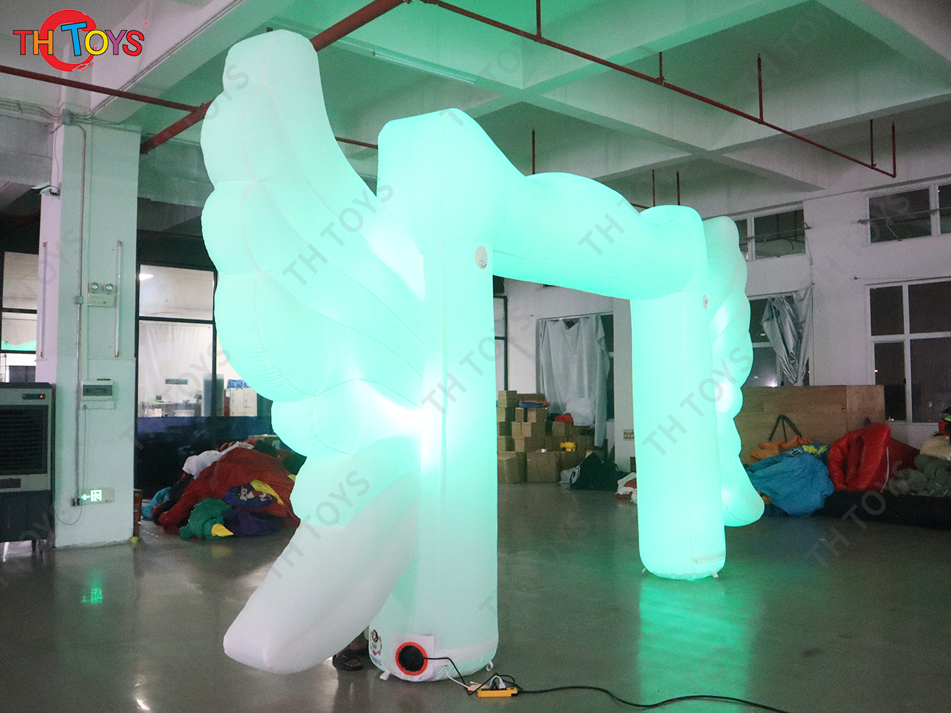 Colorful LED Lightings Inflatable Angel Arch for Night Parties, Adorable Inflatable Arch With Wings for Promotional Activities