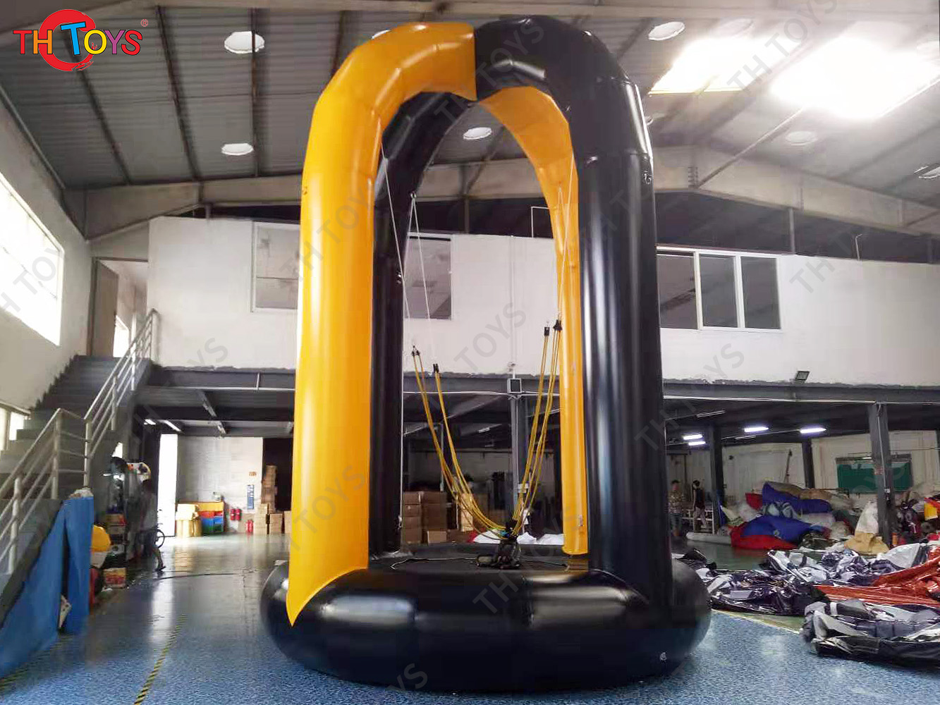 Inflatable Bungee Jump Game Airtight Inflatable Bounce Jumping Trampoline For Kids N Adults
