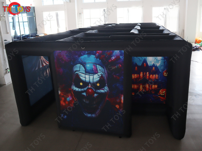 Custom Made Inflatable Halloween Haunted House Maze Blow Up Air Labyrinth Maze Challenge Game with Blower