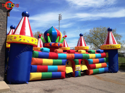 Fast Shipping Circus Theme Giant Inflatable Maze Big Top Castle Maze Tag with free air blower