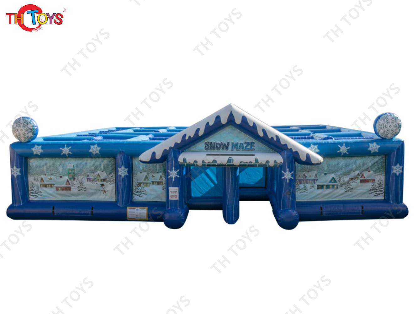 gingerbread Christmas Inflatable Laser Tag Arena, portable Inflatable Maze Games for Christmas party