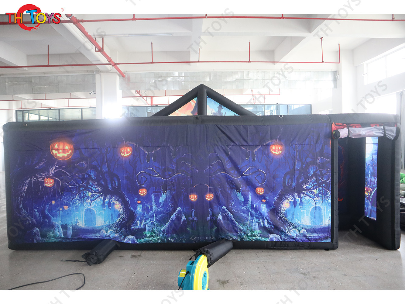 outdoor funny Halloween inflatable maze, castle inflatable haunted house Labyrinth maze pumpkin scarecrow house