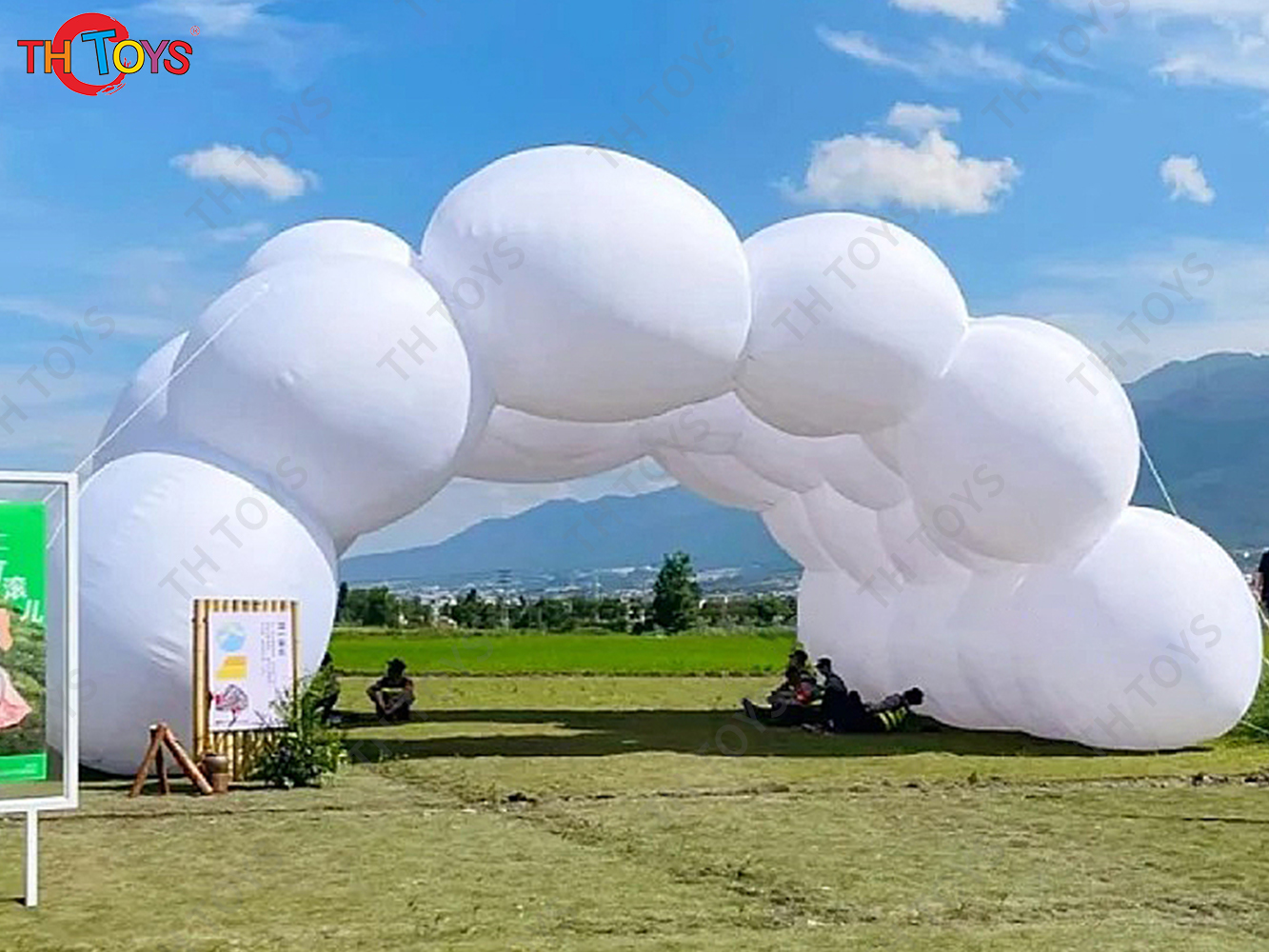 outdoor big inflatable cloud tent, customized cloud shape tent for events music stage cover