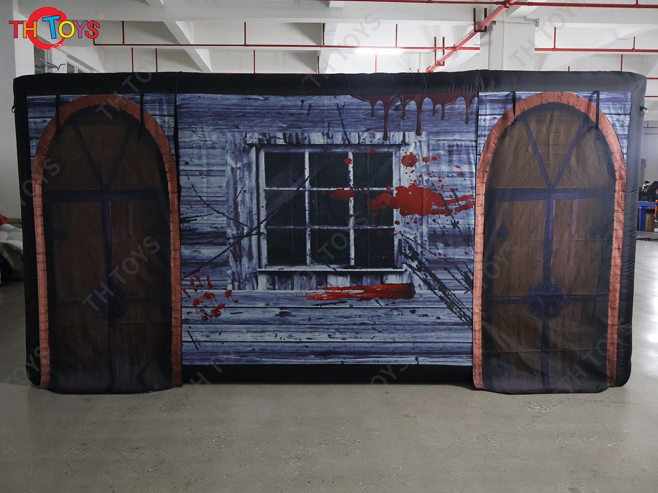 New Design Black Fun Maze Game Large Inflatable Halloween Haunted House Inflatable Haunted Labyrinth Maze for Outdoor Play