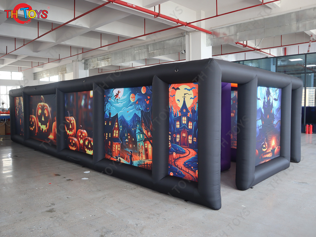 Newest Black Scary Inflatable Maze Arena Pumpkin Halloween Haunted House for sale