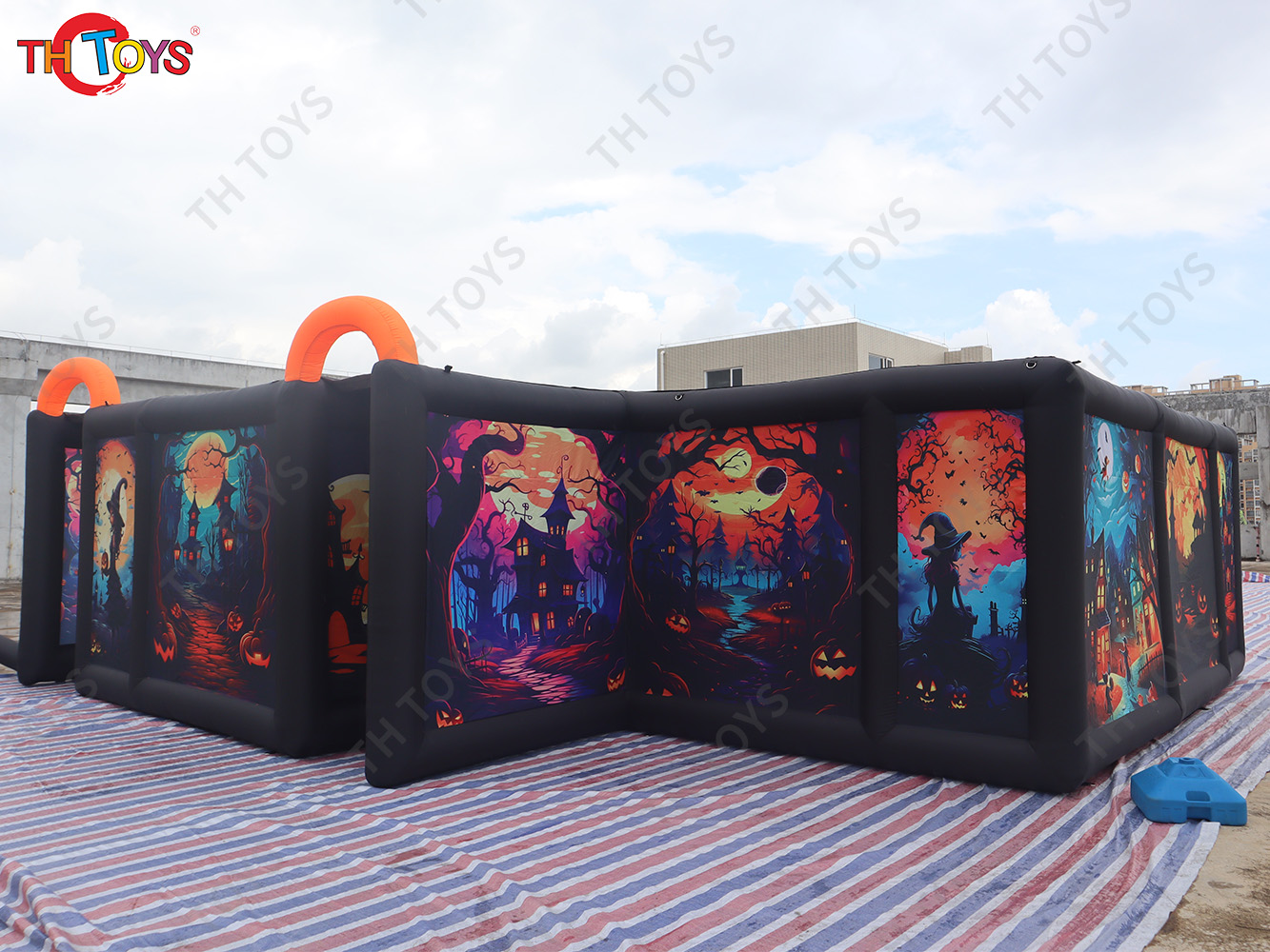 Inflatable Christmas Maze Full Printing Halloween Labyrinth Haunted House for Sale