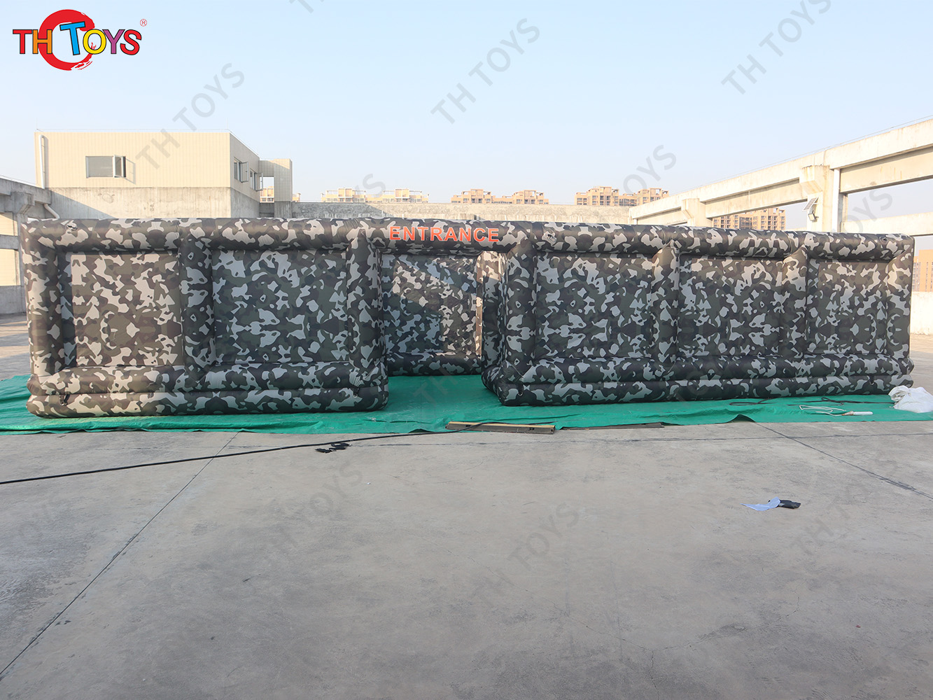 Camouflage Color Outdoor Inflatable laser tag game court, custom inflatable Haunted Halloween Maze