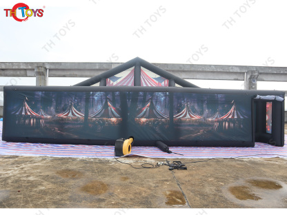 Halloween castle Maze Game giant Outdoor Inflatable Maze, circus clown Spray Haunted house laser tag Maze