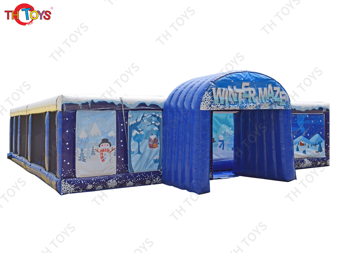New Design Gingerbread Maze Christmas Inflatable Maze Winter Snow Maze For Sale
