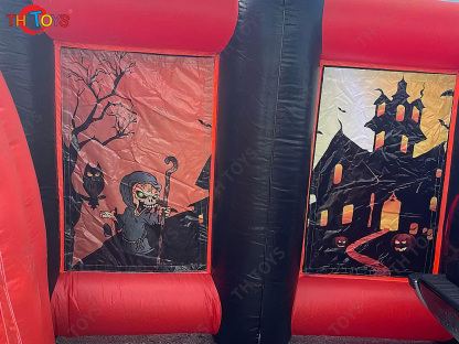 Halloween Haunted House Inflatable Maze With Cover Custom Logo Kids Inflatable Maze