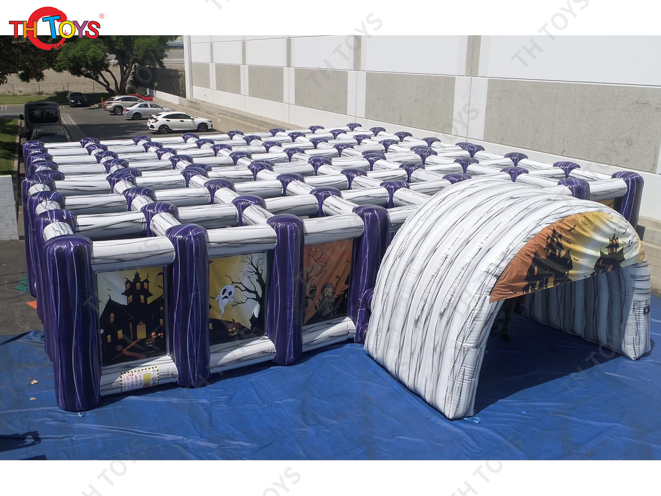 Halloween Haunted House Inflatable Maze With Cover Custom Logo Kids Inflatable Maze