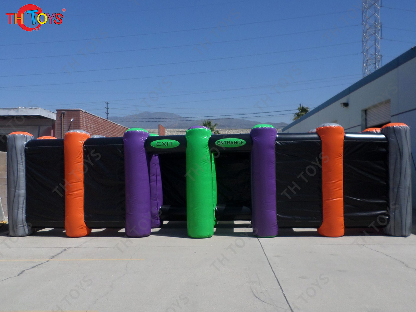 New Design Black Fun Maze Game Large Inflatable Haunted House Inflatable Haunted Labyrinth Maze for Outdoor Play