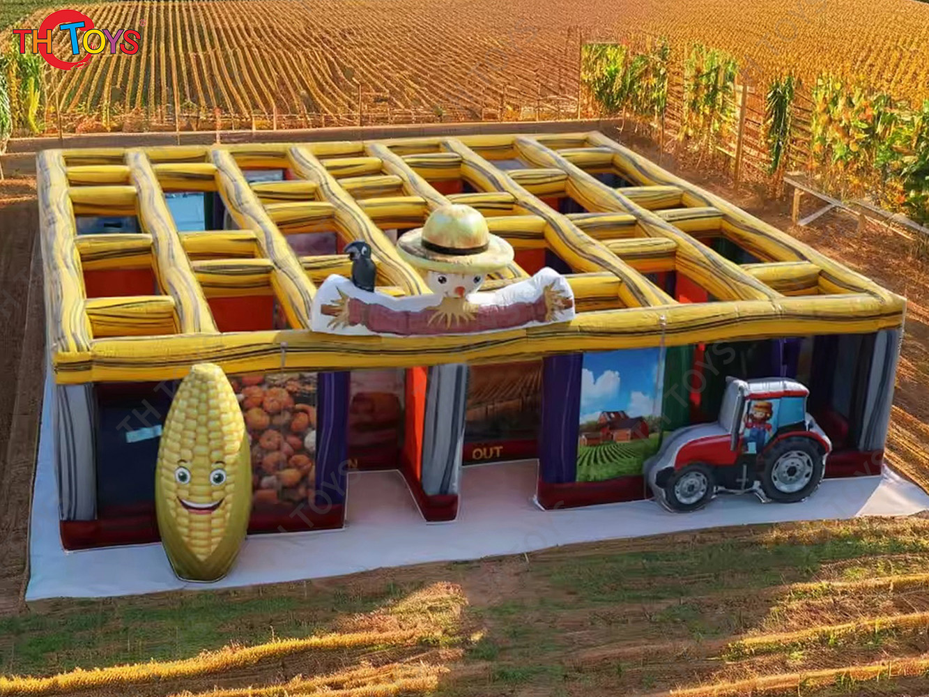 express shipment,customized inflatable Halloween Haunted house corn maze, outdoor Inflatable laser tag funny game labyrinth