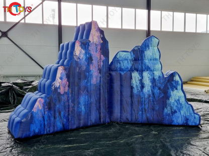 6m wide Inflatable Rock Mountain Stone Hills With Sun and Rocket
