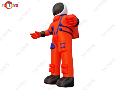 Orange Inflatable Spaceman Cartoon Character Luminous Stage Decoration Inflatable Astronaut with Lighting