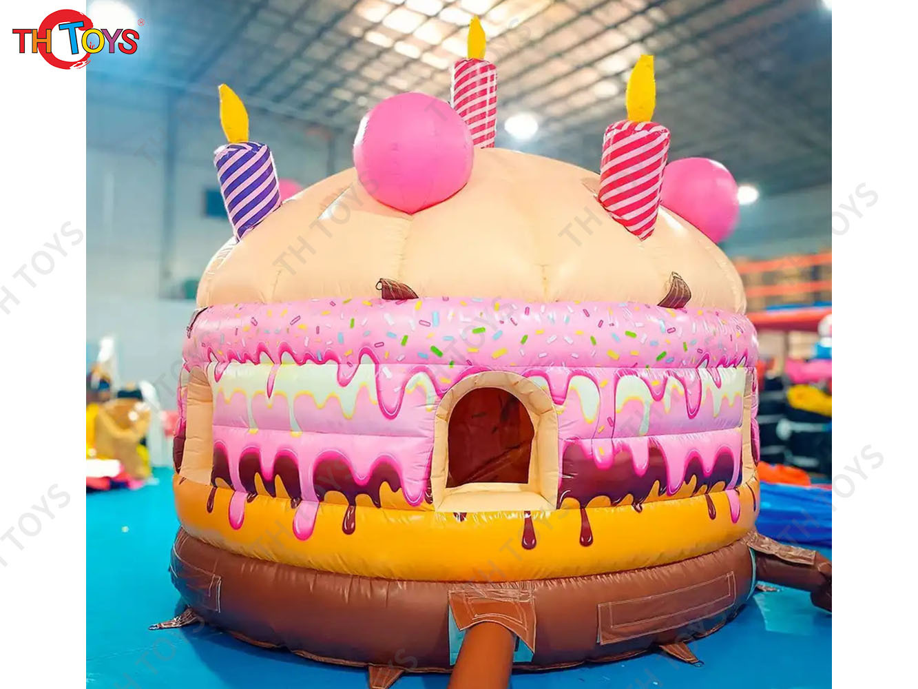 13x13ft Inflatable Bounce House Birthday Cake Theme Air Bouncy Castle Trampoline with Free Blower