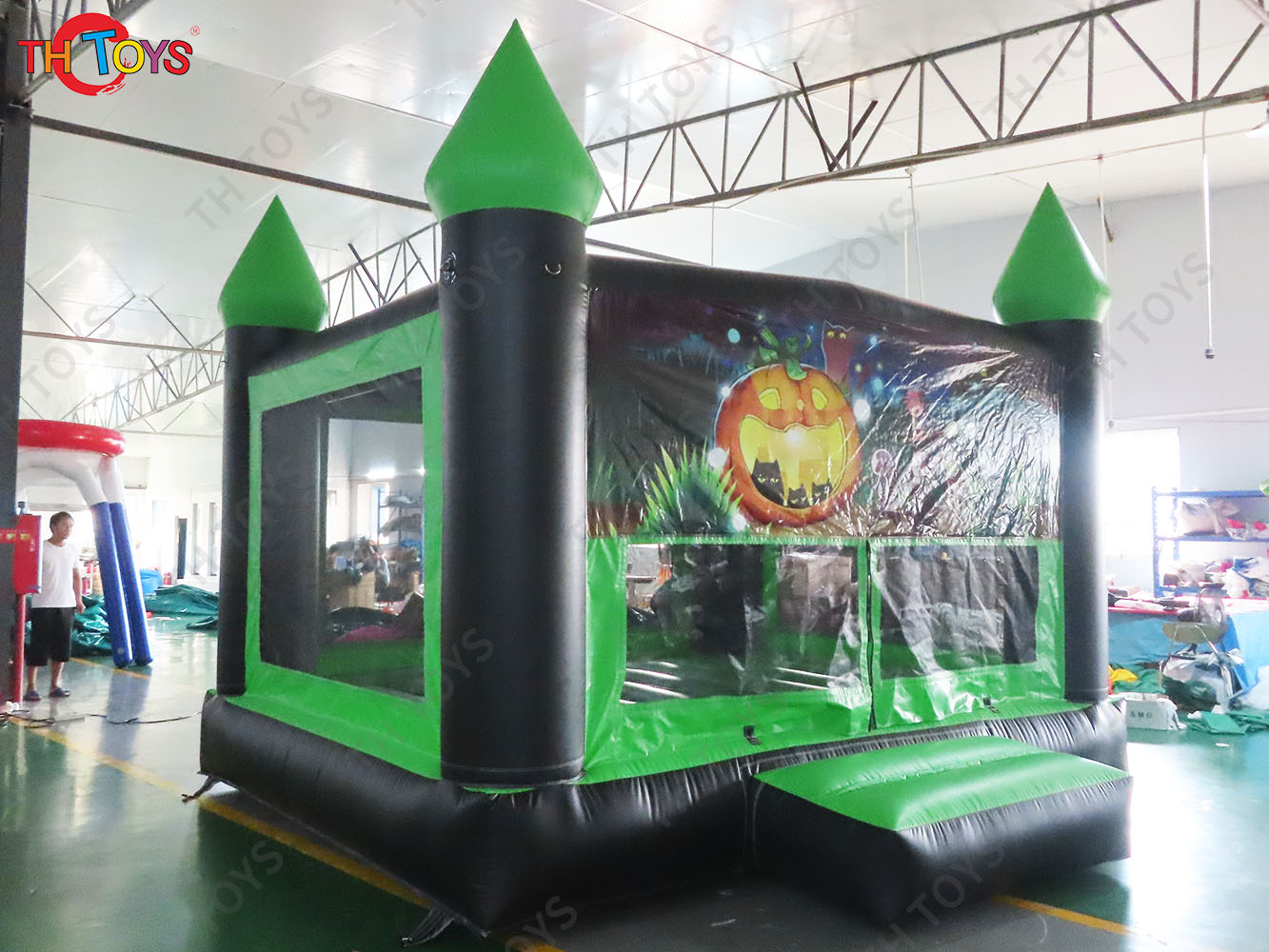 4x4m Commercial Inflatable Pumpkin Bounce House Air Bouncer Moonwalk Halloween Bouncy Castle for Party Event Rental