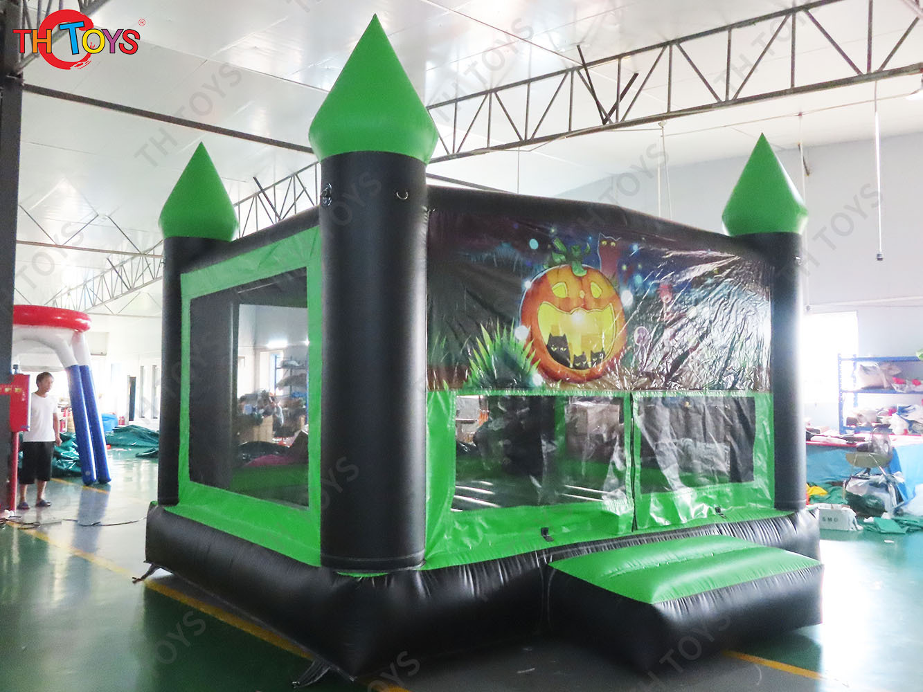 4x4m Commercial Inflatable Pumpkin Bounce House Air Bouncer Moonwalk Halloween Bouncy Castle for Party Event Rental