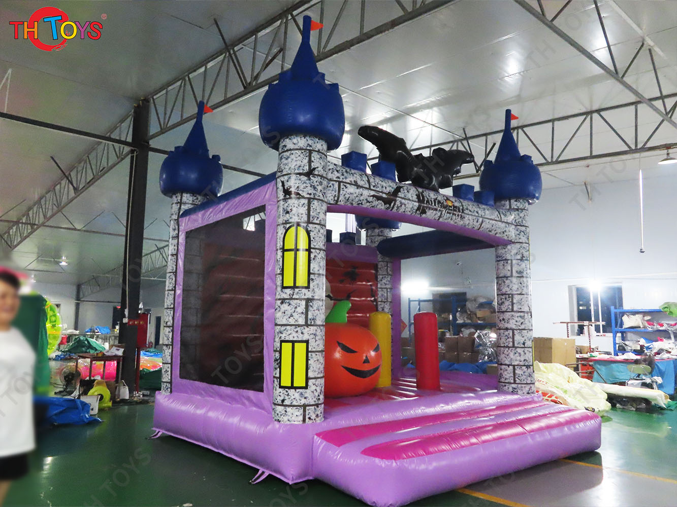 Inflatable Pumpkin Bounce House Air Bouncer Moonwalk Halloween Bouncy Castle for Party Event Rental