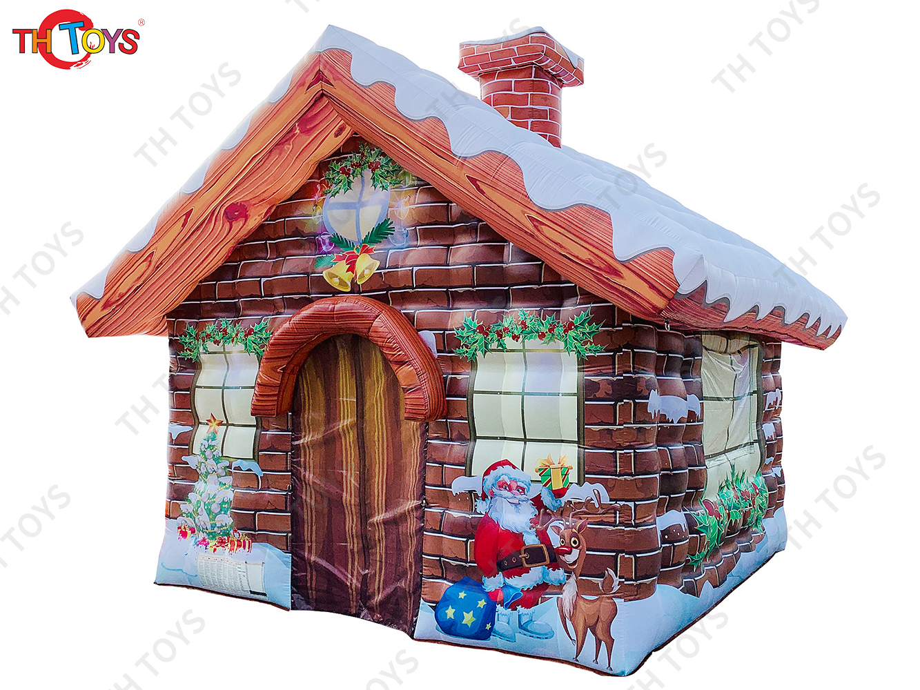 Inflatable Christmas Village with Fast Shipping Giant Santa House Christmas Inflatable Christmas Bar Inn with Blower