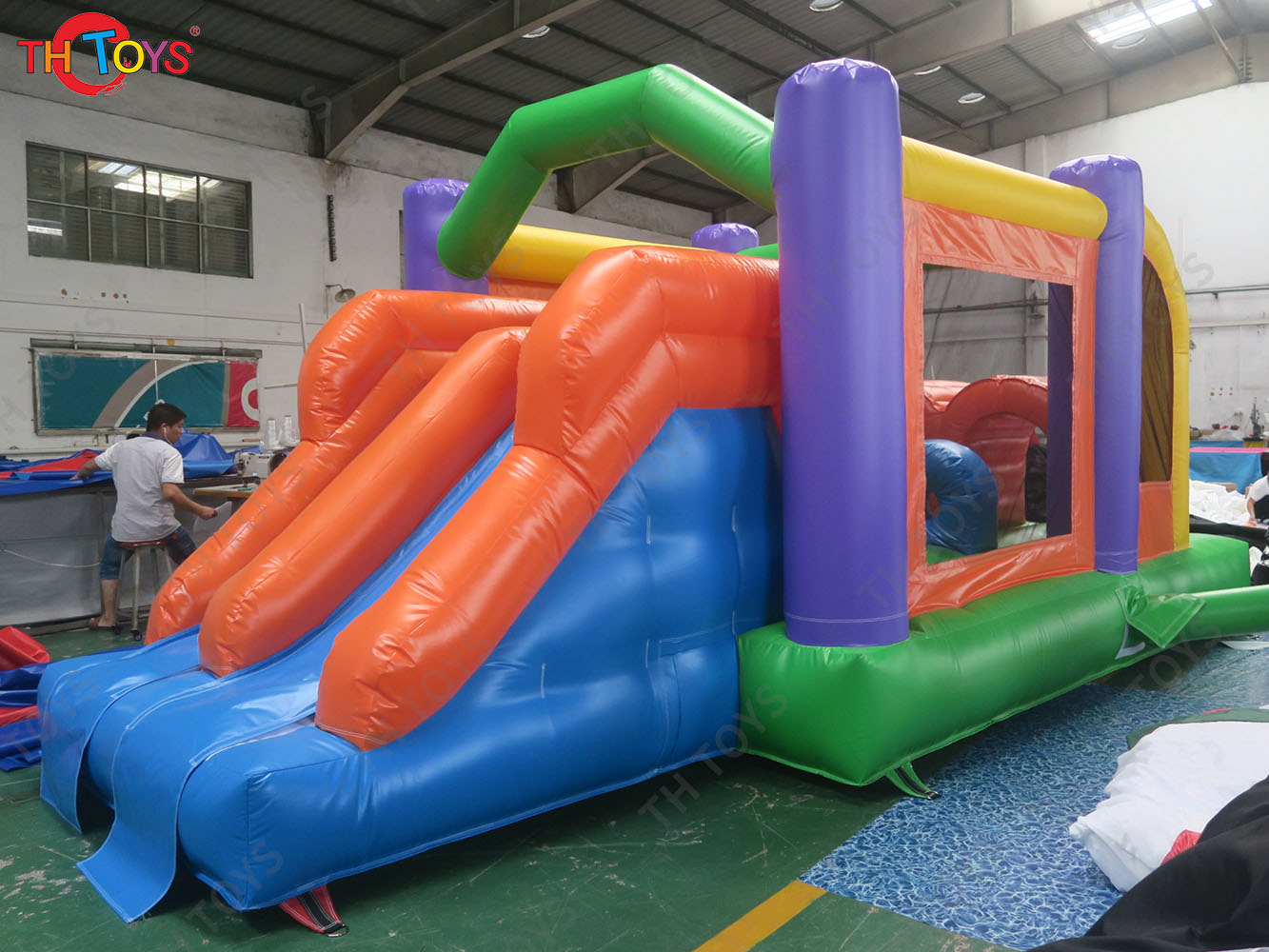 6x3m PVC Tarpaulin Inflatable Bouncer Cheap Inflatable Bouncy Castle Bounce House Toys with Slide