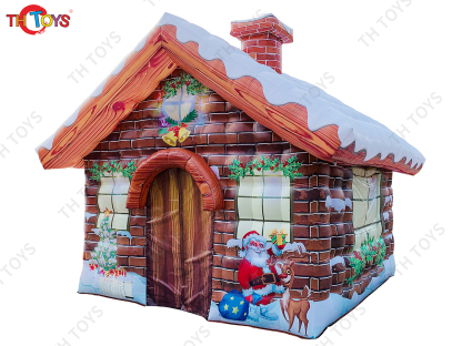 Inflatable Christmas Village with Fast Shipping Giant Santa House Christmas Inflatable Christmas Bar Inn with Blower