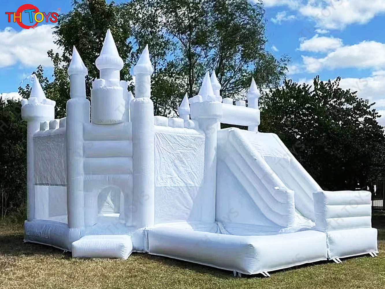 3 in 1 Pink Inflatable Bounce House with Slide Outdoor Wedding Bouncy Castle Commercial Inflatable Bouncer with Blower for Sale