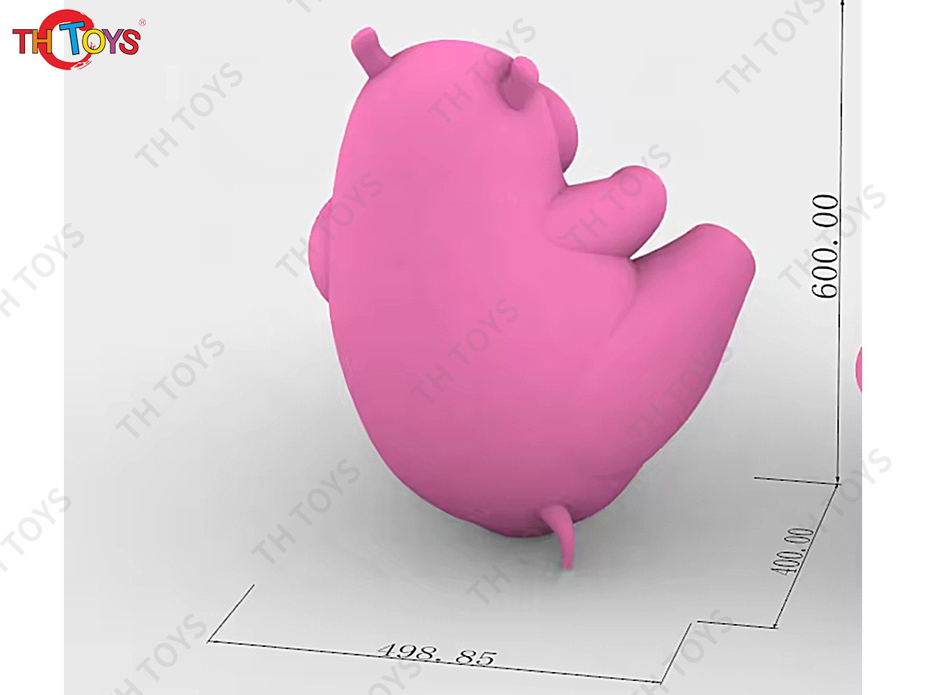 Pink Inflatable Hippo Model Custom Made Animal Hippo Cartoon Mascot Advertising Inflatables with Free Blower