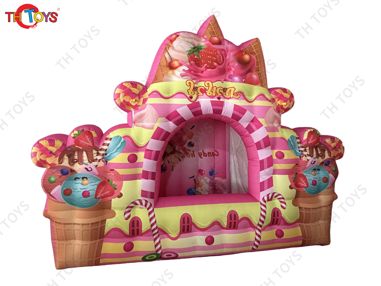 outdoor Inflatable ice cream Tent, customized Inflatable Candy Kiosk portable Pink Inflatable Ice Cream Booth