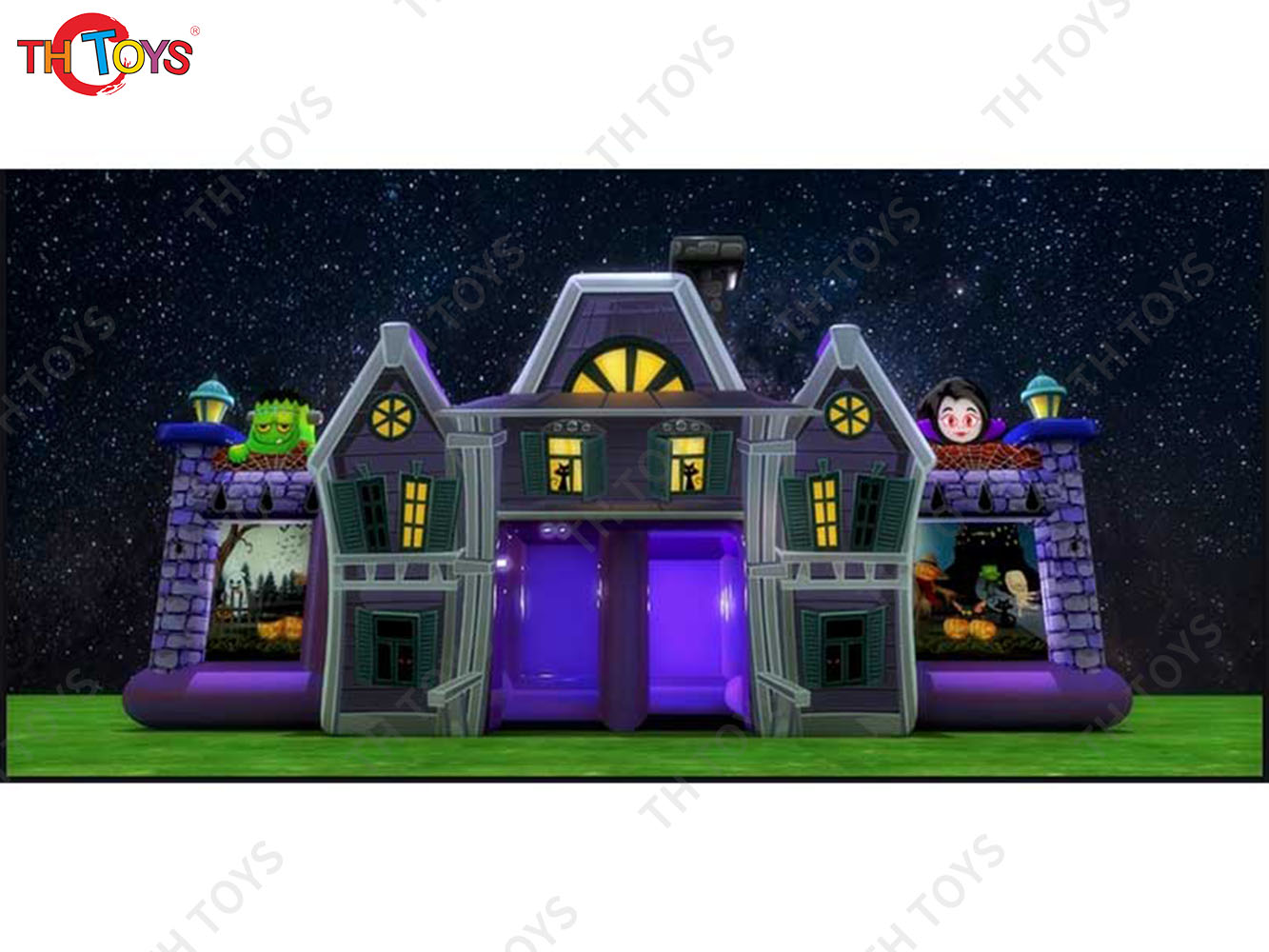 Horrible Witch Themed Inflatable Haunted Maze Halloween Inflatable Haunted House with Free Blower